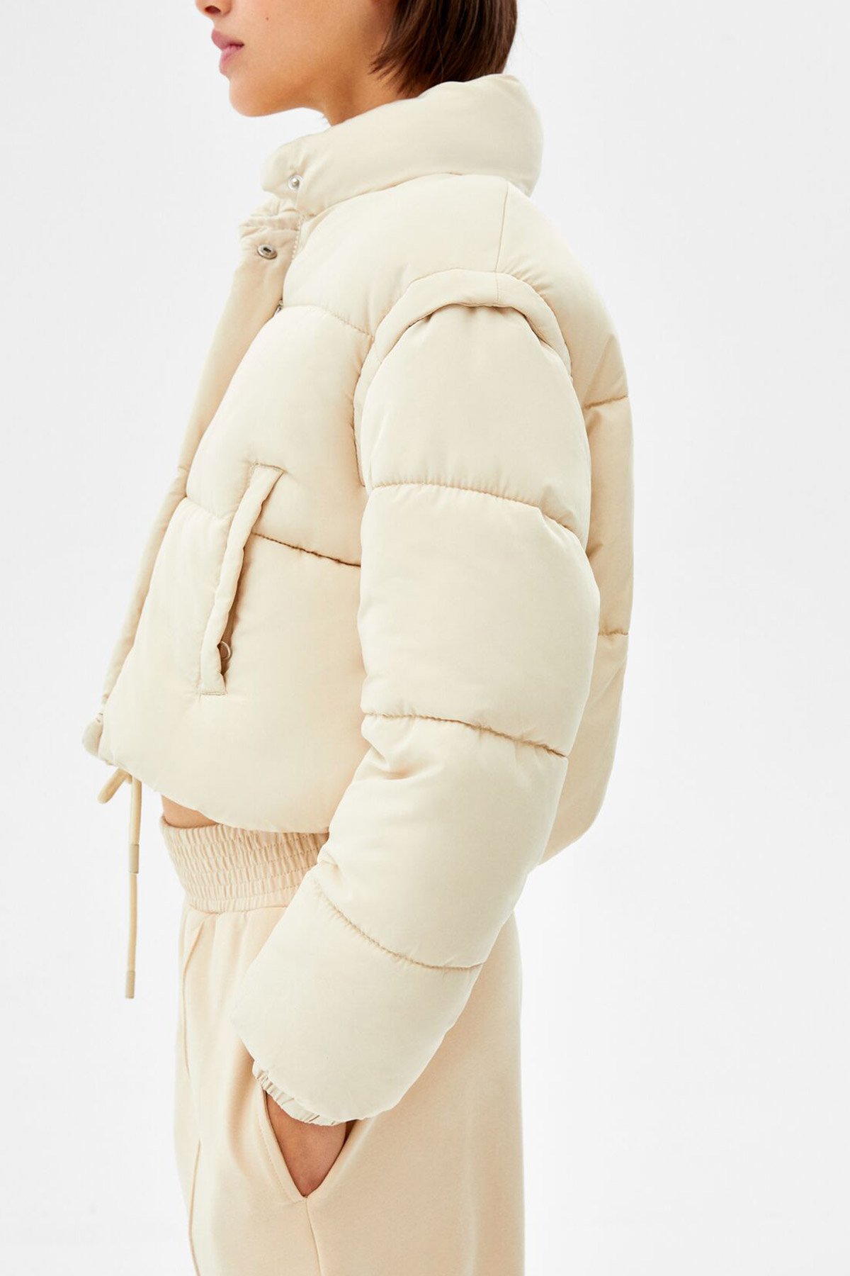 Short Nylon-Effect Puffer Jacket - Imagem 3