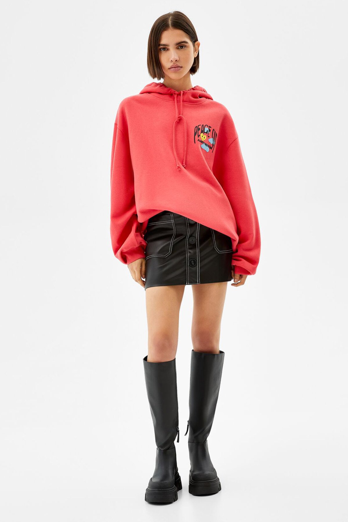 Rose Printed Hoodie - Imagem 4